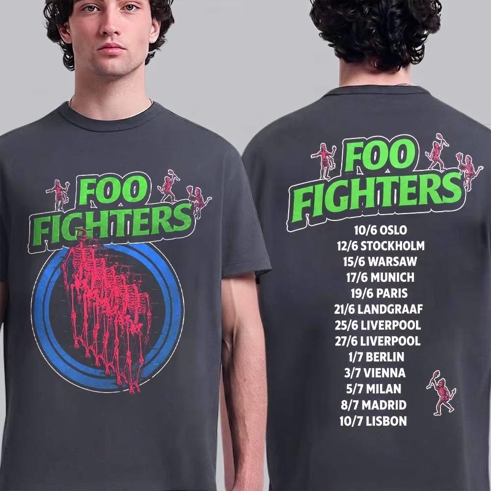 Foo Fighters Take Cover Tour Рок-н-ролльный Мерч Футболка Хлопковая Одежда Унисекс Мужчины Женщины Футболки Легкая Дышащая и Удобная Одежда