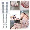 24Pcs Detachable False Toenail Wearable Press-on Nails New Solid Color Fake Toe Nails Women