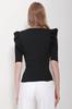 Women's Blouse New Season Fashion Black V-Neck Sleeves Ruffle Knitwear Blouse