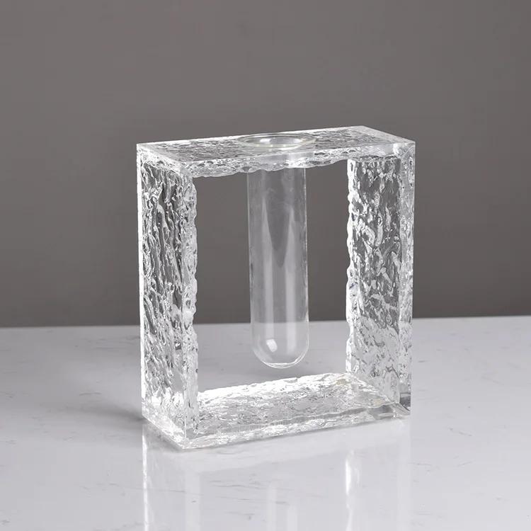 Простая современная акриловая прозрачная ваза для гостиной, офиса, цветочная композиция, гидропонная ваза, поделки, украшения, подарки