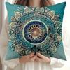Vikama All-Season Mandala Blue Print Pillowcase Traditional Home Decor For Beds Sofas Lounge Chairs