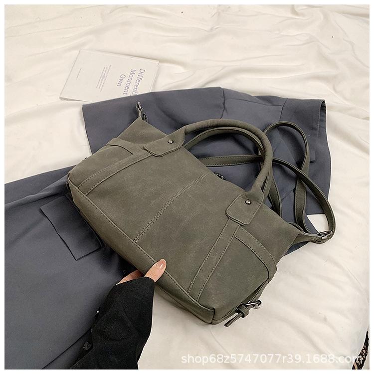 Korean Version of Retro Large-capacity Bag Women's 2025 Autumn and Winter New Fashion Matte Tote Bag Student Class Commuter Bag