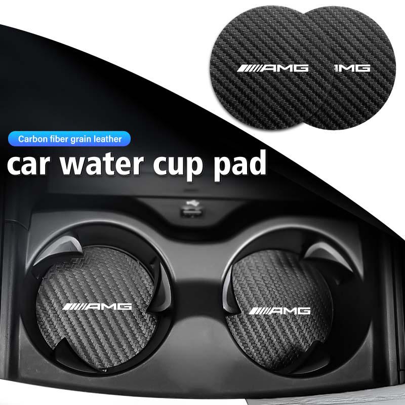 BLZ3 2pcs Car Coaster Water Cup Holder Anti-Slip Pads Accessories For Mercedes Benz AMG W204 W205 W203 W211 W201 W210 W108 W124 W126