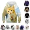 Детская толстовка с капюшоном Cat Casual с длинным рукавом Active Cotton 7-13 лет осень многоцветная черная белая