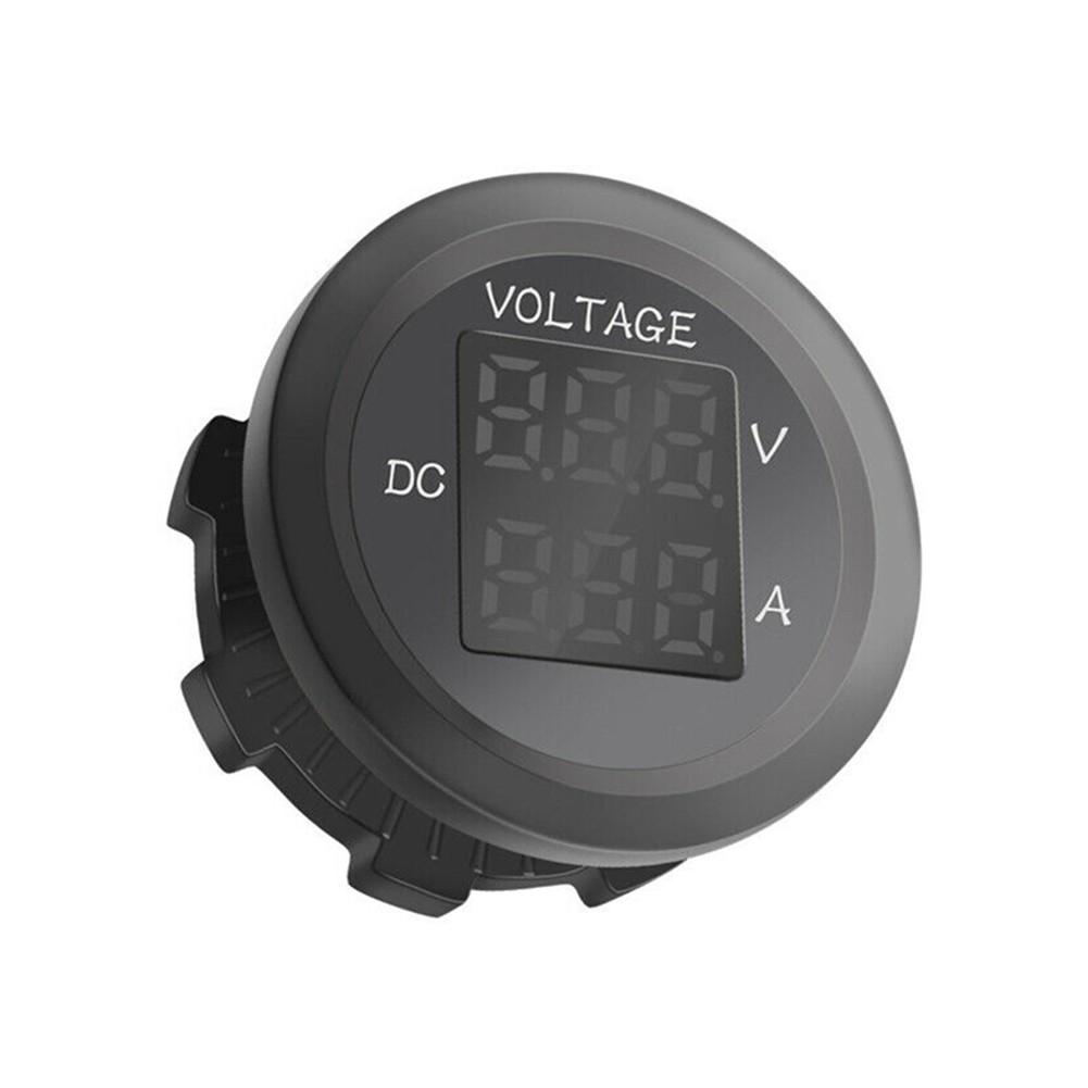 Зеленый светодиодный цифровой дисплей вольтметр амперметр напряжение круглый автомобильный вольтметр ампер