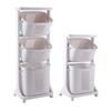 Yousheng Multi-Tier Rolling Laundry Hamper Dirty Clothes Basket Cart with Removable Basket Top Shelf Wheeled Laundry Storage Cart for Bedroom Bathroom