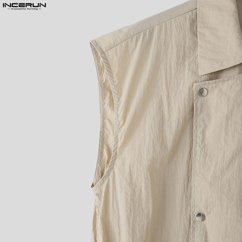 INCERUN Мужские повседневные комплекты из двух предметов: безрукавка и длинные брюки-карго