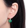 Серьги Yang Mi Green Chalcedony, серьги-пончики Guofeng Premium, серьги с безопасной пряжкой из стерлингового серебра S925 пробы