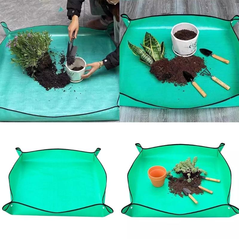 Large Plant Repotting Mat Thickened Waterproof for Indoor Plant Transplanting Mess Control Foldable Succulents Portable