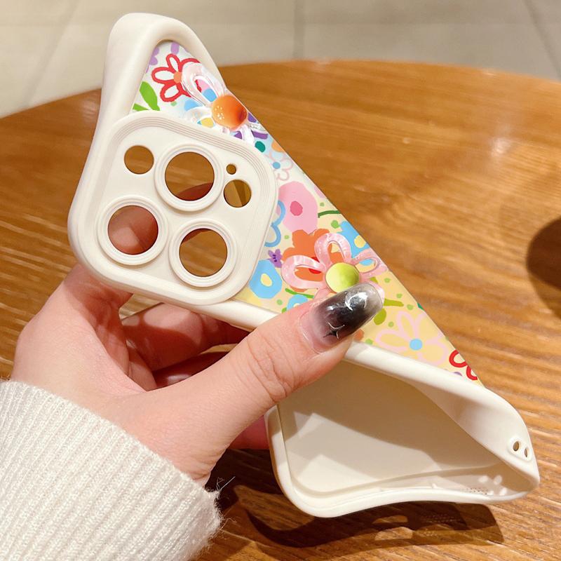 Чехол для телефона с мультяшными цветами для iPhone 17 Pro Max Air 16 15 Pro Max 14 13 12 Pro Max 11 Прозрачная мягкая задняя крышка из ТПУ