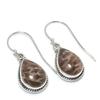 Natural Fossil Coral Gemstone 925 Solid Sterling Silver Gift Earring 1.25" V3b60