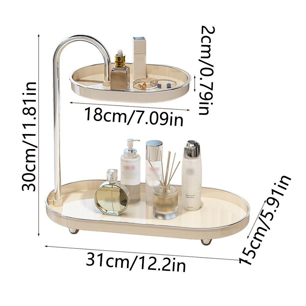 Space Saving Desktop Storage Tray Stainless Steel Rod Makeup Storage Display Stand Kitchen