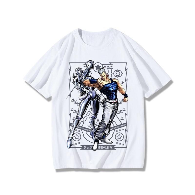 JoJos Bizarre Adventure Animation Derivatives TShirt Jotaro Kujo Star Platinum Kira Yoshikage Printing Mens and Womens Tops