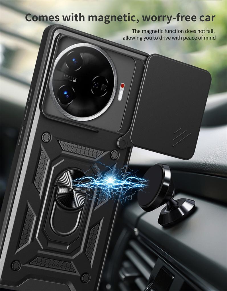 Чехол For Tecno Camon 30 Pro 5G Чехол-броня с кольцом-подставкой для телефона For Tecno Camon30 Pro 30Pro CL8 Защитная крышка для камеры со сдвижной заслонкой