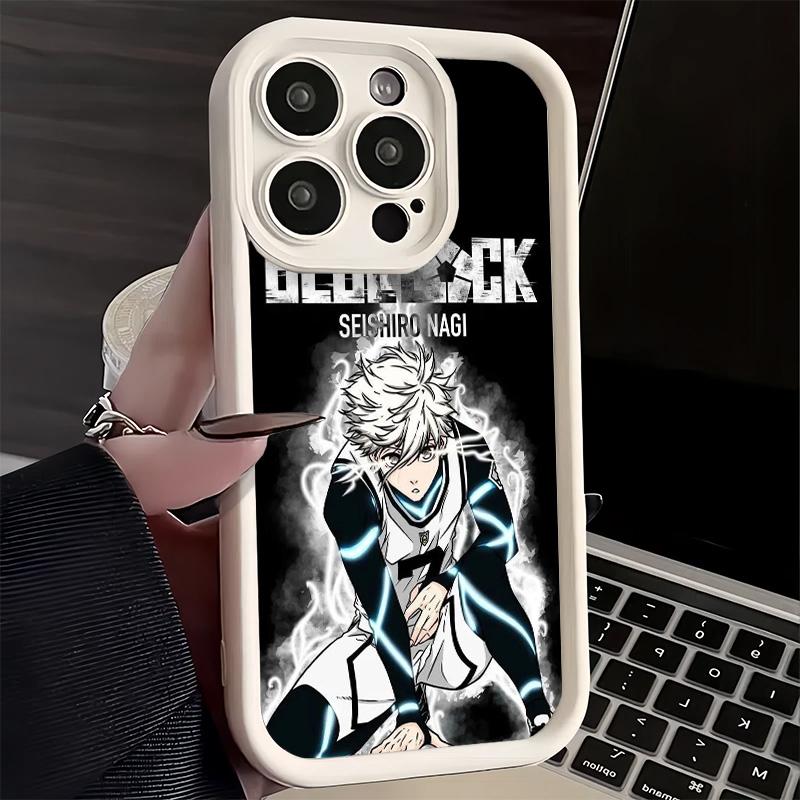 Чехол для телефона iPhone 17 Air 16E 15 16 Pro Max Синий L-Lock Наги Сэйсиро Чехол 14 Plus 13 12 Mini Мягкий Силиконовый Fundas