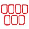 7PCS Front Grille Insert Cover Red Front Grill Cover Rings Frame Trims Kit Outline Car Decoration