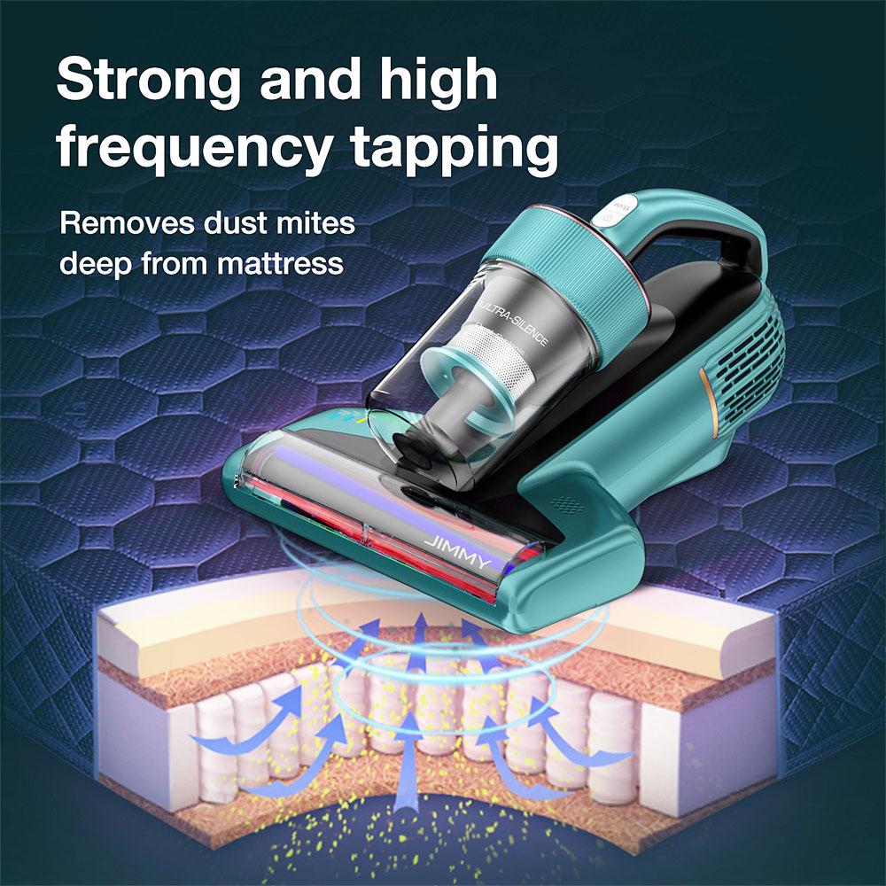 Jimmy BX6 Handheld Anti-Mite Vacuum Cleaner, 600W, 240mm Widened Suction Port, UV Lamp and Ultrasonic Technology - Blue