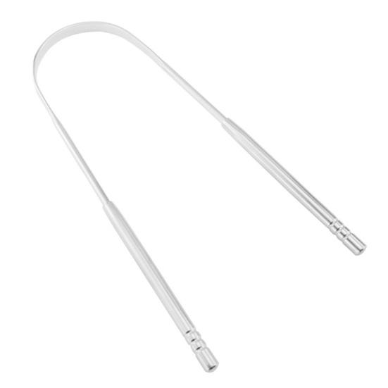Stainless Steel Tongue Scraper Achieve Maximum Cleaning Anti-slip Handle Smooth Surface Semicircle Tongue Scraper