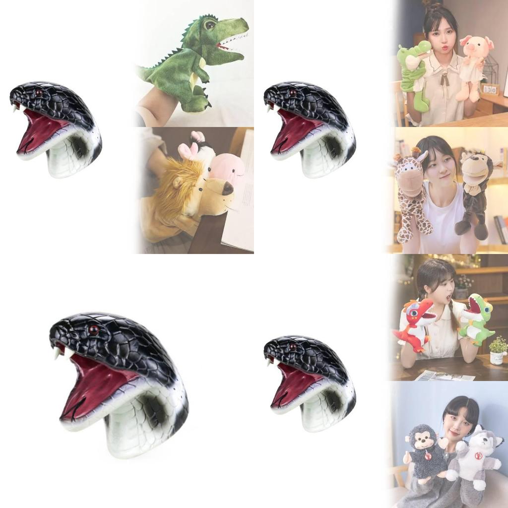 Игрушка-рукавичка в виде животного с реалистичной змеиной головой для развивающей игры детей