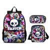 Murder Drones 3pcs Set Backpack 47cm/18.5inch Large Capacity Backpack Shoulder Bag Pencil Case Book Bags for Boys Girl Best Gift