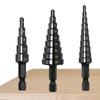 3pcs Step Drill Bit Set with 1/4 Inch Hex Shank Black Nitride Coated Cone Drill Bit Set Woodworking Handy Carpentry Tool