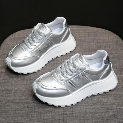 Туфли на платформе Женские Летние Женские Дышащие Взрывные Повседневные Спортивные Папины Кроссовки