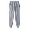 Unisex Warm Fleece Sweatpants - Plus Size, Solid Color, Casual Fitness Running Trousers
