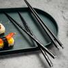 5 Pairs Black Japanese Chinese Chopsticks Eating Food Sushi Sticks Reusable Alloy Korean Chopsticks Set Healthy Kitchen Tableware
