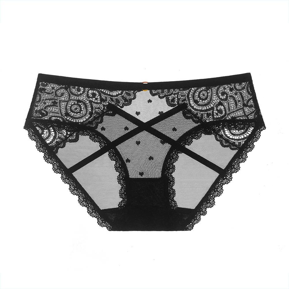 Panties Women's Lace Mid-waist Hip Lift Hollow Sexy and Breathable Mesh Seamless Women's Briefs 5003