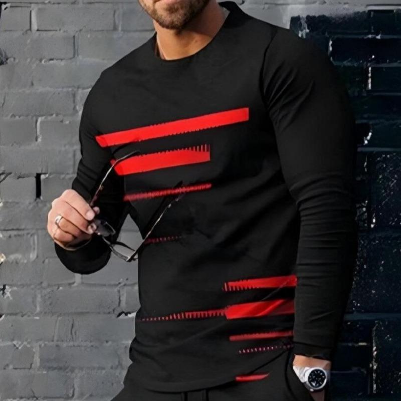 Men's Fashion Casual Top 3D Printed Long Sleeve T-shirt