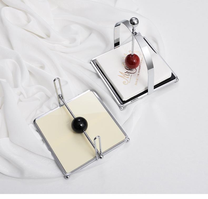 Luxury Mid-Century Silver Tissue Holder for Restaurants & Hotels