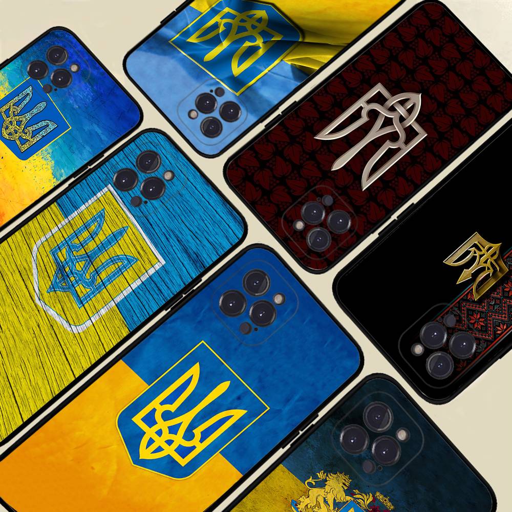 Чехол для телефона с флагом Украины для iPhone 17 16 14 15 13 12 11 Pro Max Plus Силиконовый мягкий чехол