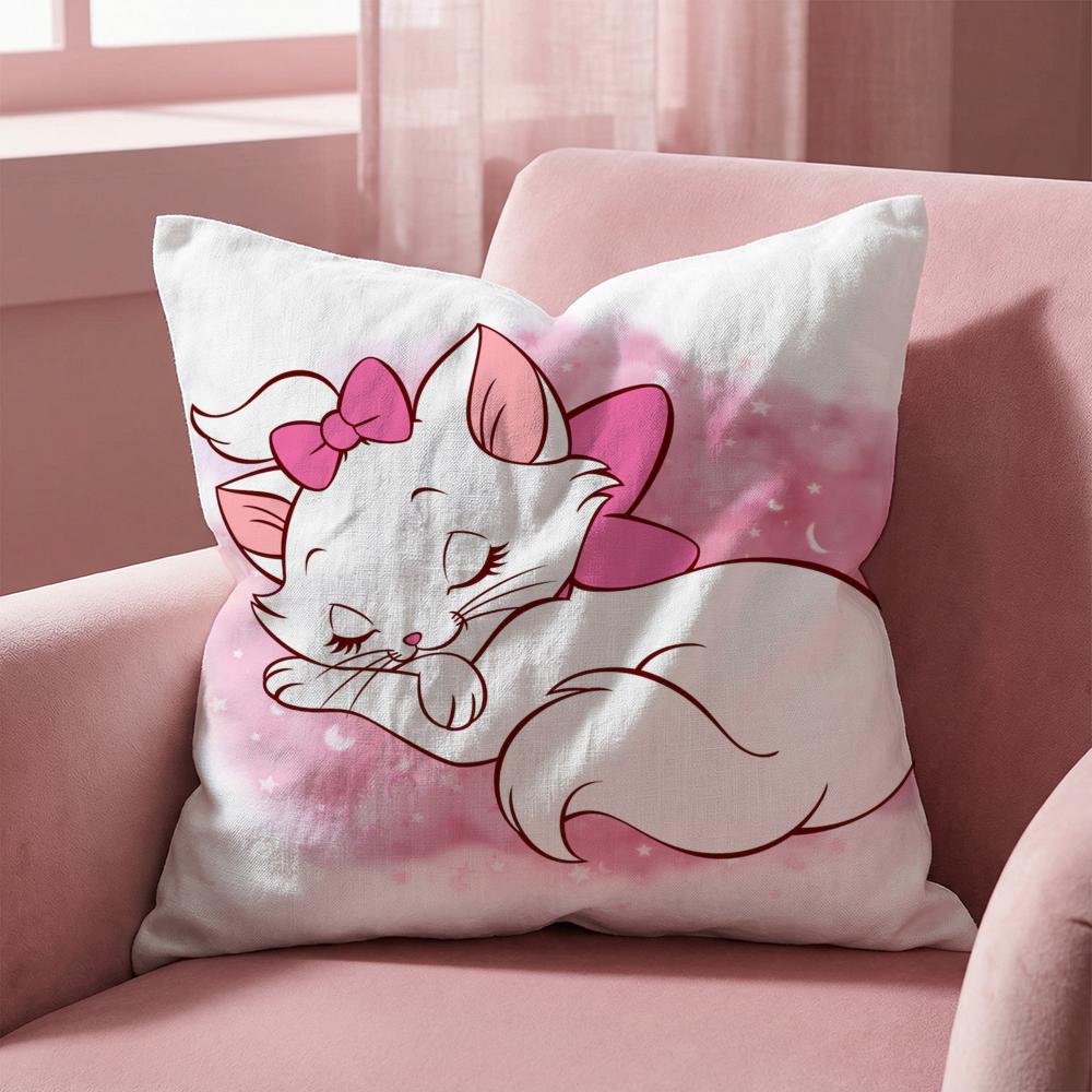 Cute MMarie Cat Cushion Cover MultiScene Pillow Cover for Home Car Reversible Soft Durable for Daily Use