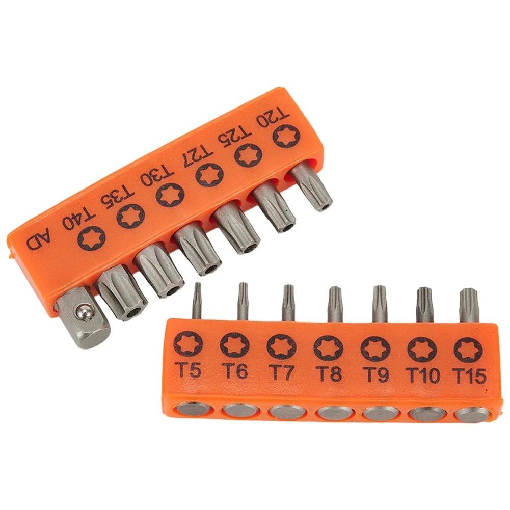 Набор из 14 шт. 25 мм бит Torx с отверстием T7 T8 T10 T15 T20 T25 T27 T30 T40 шестигранный хвостовик 1/4 дюйма для электрической отвертки, набор звездчатых бит