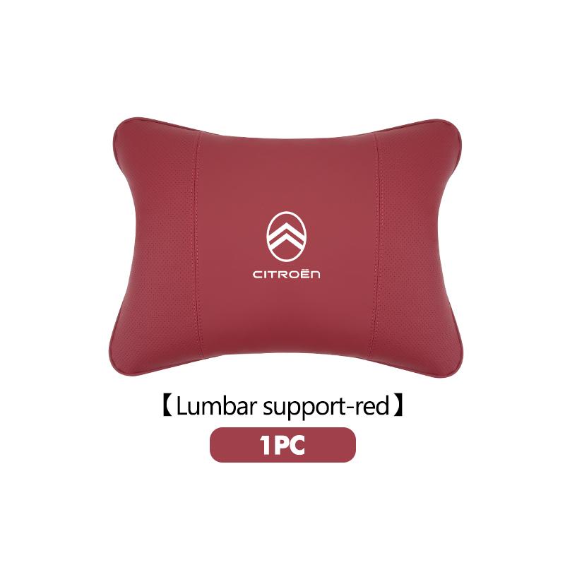 EMHV7 Leather Car Headrest Neck Pillow Seat Waist Cushion Lumbar Support For Citroen C4 C3 C5 C1 C2 C6 VTS C4L DS3 DS4 DS5 Grand