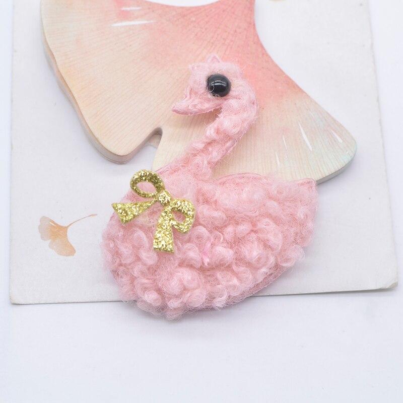 6 шт., плюшевые аппликации в виде лебедя, скрапбукинг, сделай сам, наклейки, нашивки с плоской задней частью, украшения, аксессуары