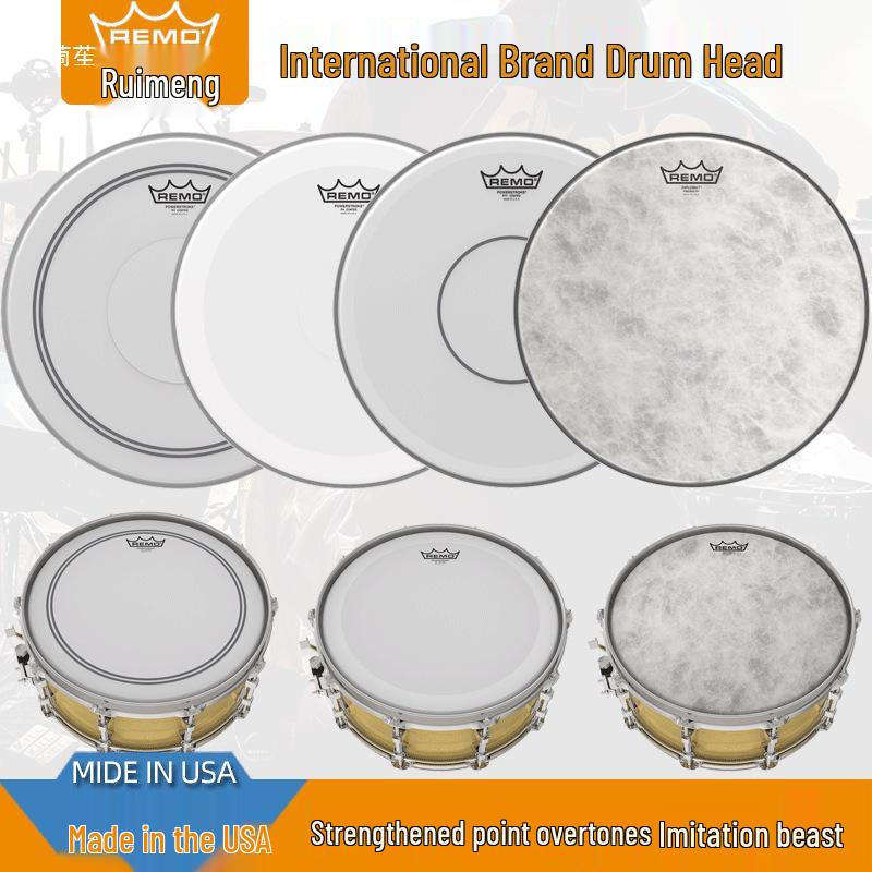 Allied Parts 14" REMO Пескоструйная Шведская Барабанная Установка, Черно-Белый Однослойный Резонансный Пластик для Барабана