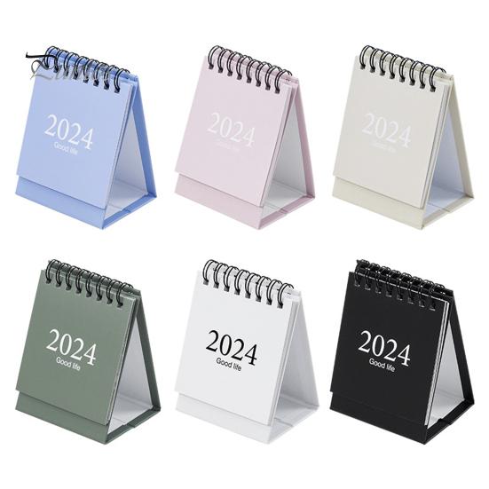Мини-настольный календарь Спиральная катушка Запись даты переворачивания страниц 12-месячный календарь для планирования Журнал событий Портативная книга-план в простом стиле Год