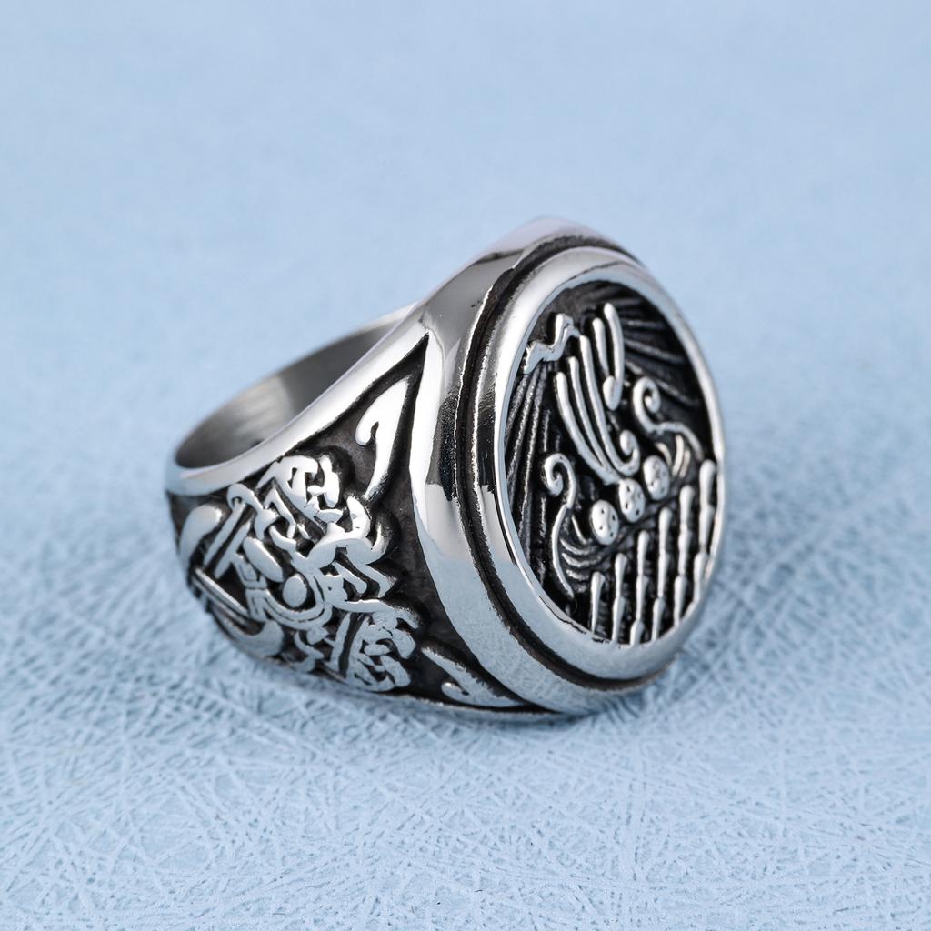 New S925 Silver Ring, Viking Series Nautical Seal Style, Viking Totem, Ring Fashion Accessories