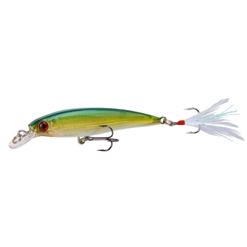 Горячая приманка Minnow Triple Feather Hook для окуня и мандарина, пресноводная и морская, 7 г, 10,5 см