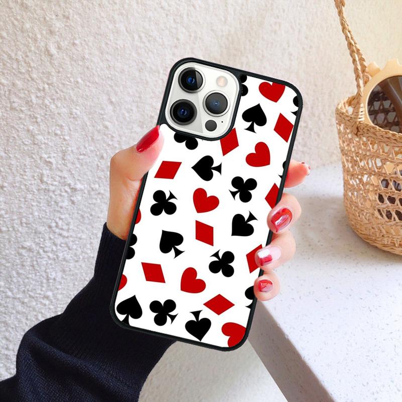 Игральные Карты Масти Символы Чехол для Телефона для iPhone 17 Air 16 Coque 15 14 12 13 PLUS 11 PRO MAX Задняя Крышка Fundas Shell