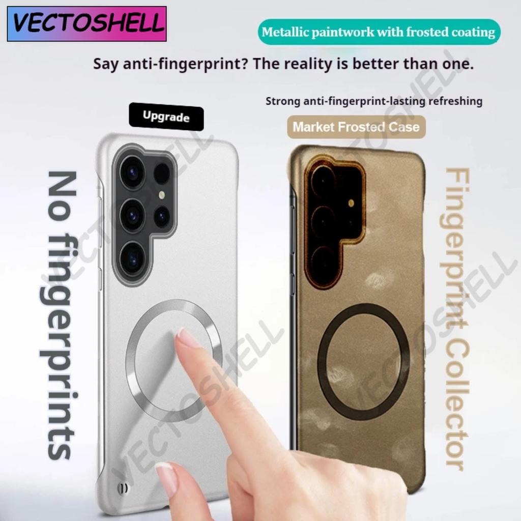 Thin Frameless Ultra Thin Magnetic Phone Case for Samsung Galaxy S26 Ultra S25 S24 S23 S22 Plus PC Hard Protective Cooling Cover