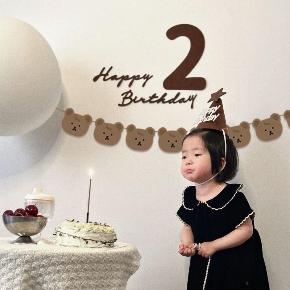 Neutral Wall Decorations Garland Bear Birthday Supplies  We Can Bearly Wait Party