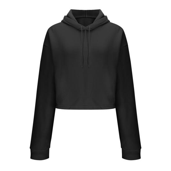 Женское укороченное худи на кулиске, повседневные пуловеры с длинным рукавом, спортивные кроп-топы для тренировок, осенние наряды