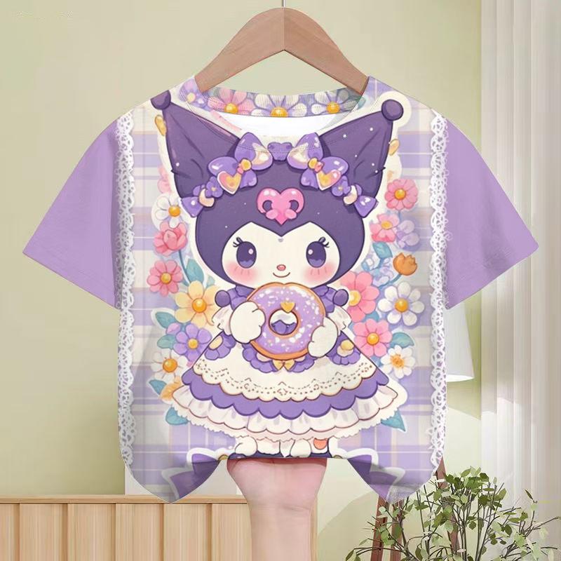 Sanrio Kulomi Children's T-shirt My melody cartoon cute print versatile summer breathable short sleeve top wholesale