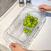 Telescopic Kitchen Sink Drain Basket Large Capacity Adjustable Strainer Sink Fruits Vegetables Washing Basket Dish Drying Rack