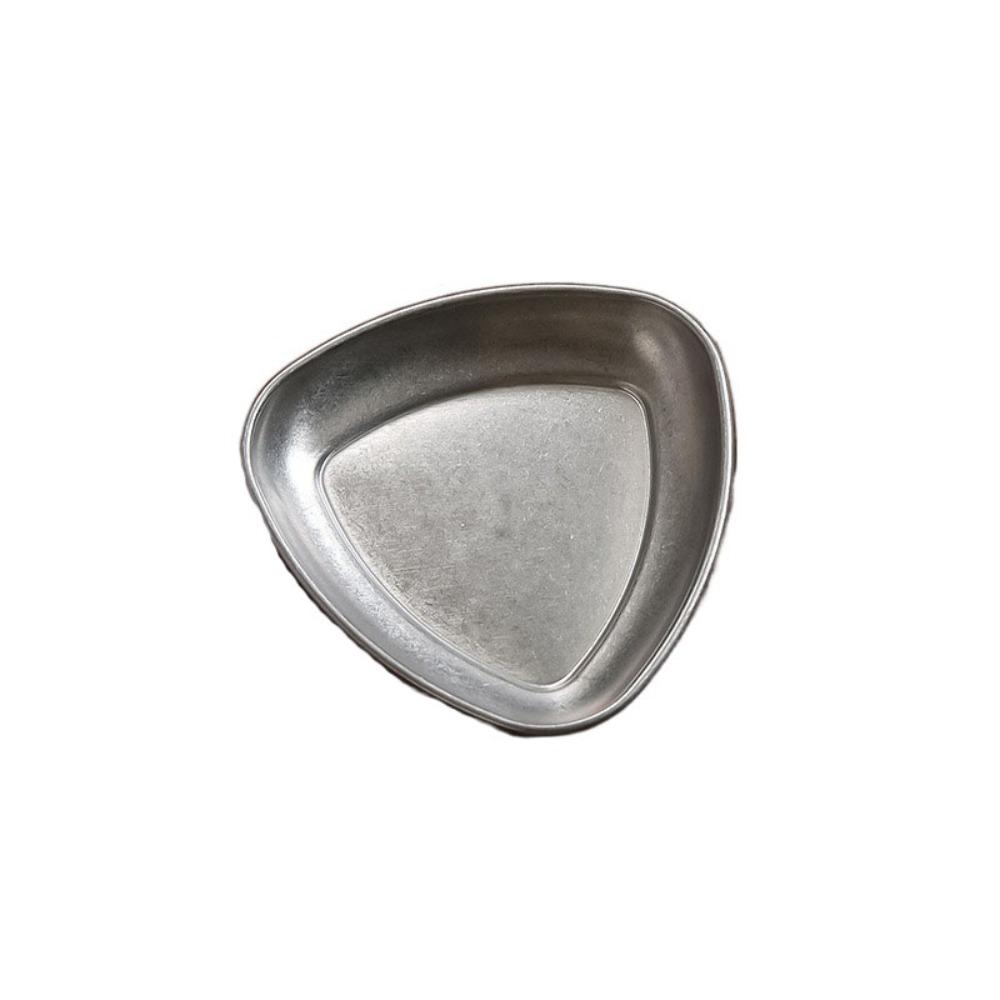 2Pcs Stainless Steel Korean Sauce Dish Irregular Shape Industrial Style Condiment Dish Vintage Separated Seasoning Tray BBQ