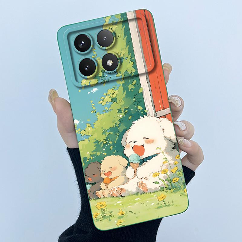 Для Xiaomi Poco X6 Pro 5G Чехол Poco X6Pro Задняя крышка Модный Минимализм Цветочный Мягкий Жидкий Силиконовый Чехол Для PocoX6 Pro Fundas