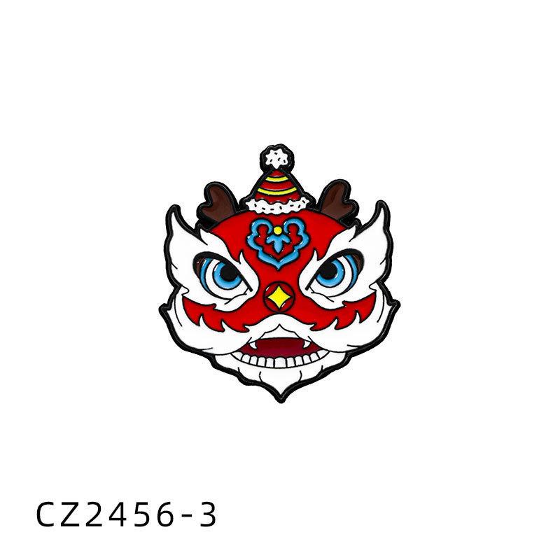 Праздничный значок в виде головы льва из мультфильма, аксессуары для воротника из сплава с каплями масла, брошь «Танец льва»