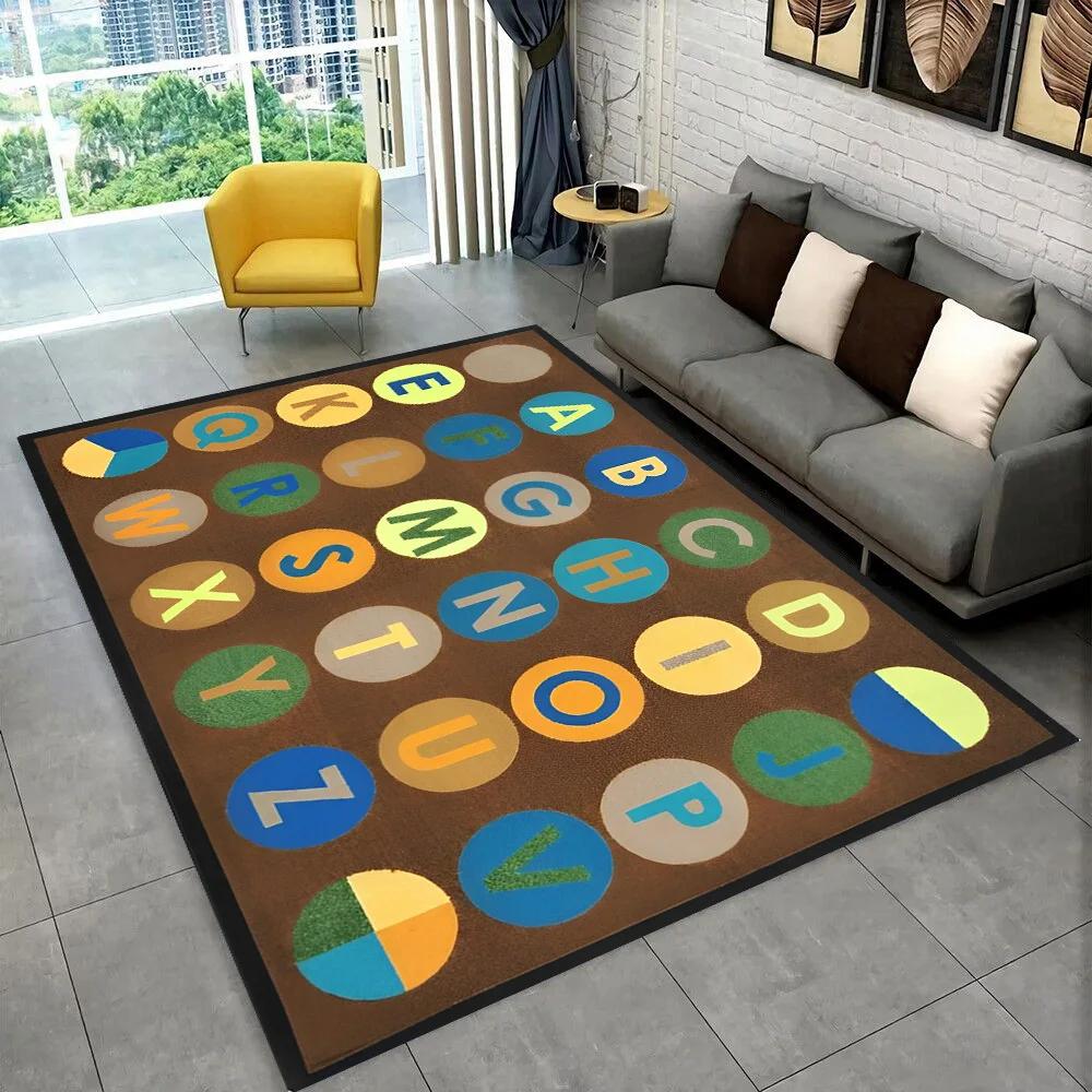 ABC мультфильм алфавит дети ползают детская игровая комната коврик для раннего образования, ковер для гостиной, спальни, дивана, нескользящий коврик